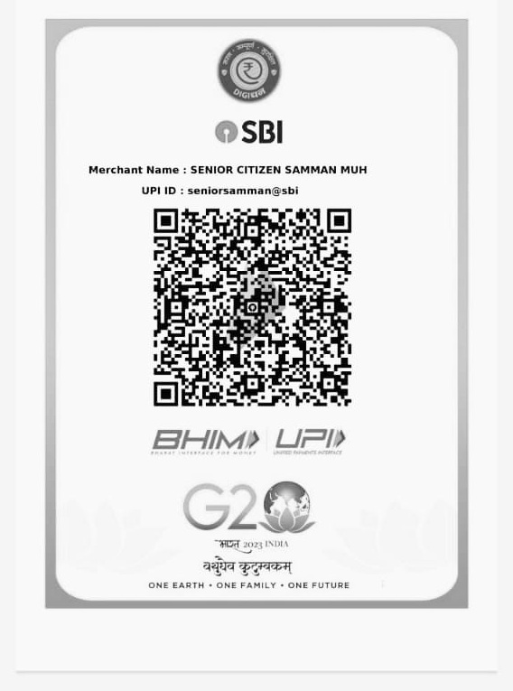 UPI QR code to donate to Senior Citizen Samman Muheem